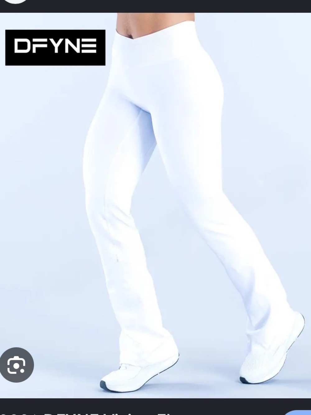 White Boot-Cut Yoga Pants with Flared Leg - Picture 1 of 5